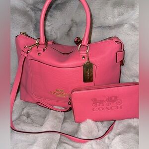 COACH - Pebble Leather Emma Satchel/Wallet - F31467